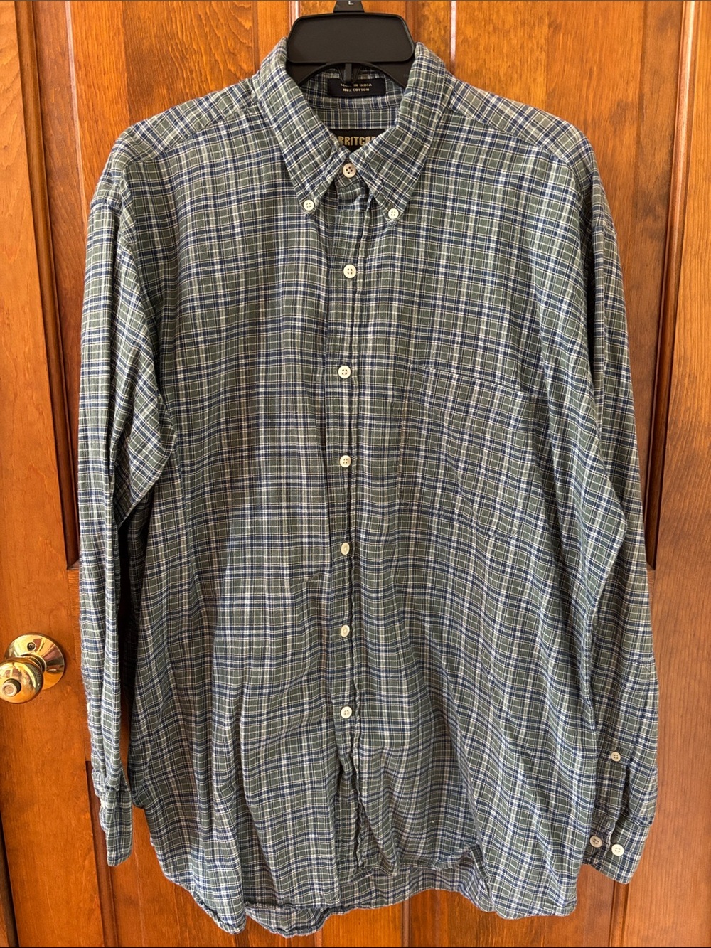 Britches Classic Green Plaid Button-Down Shirt - Mens L